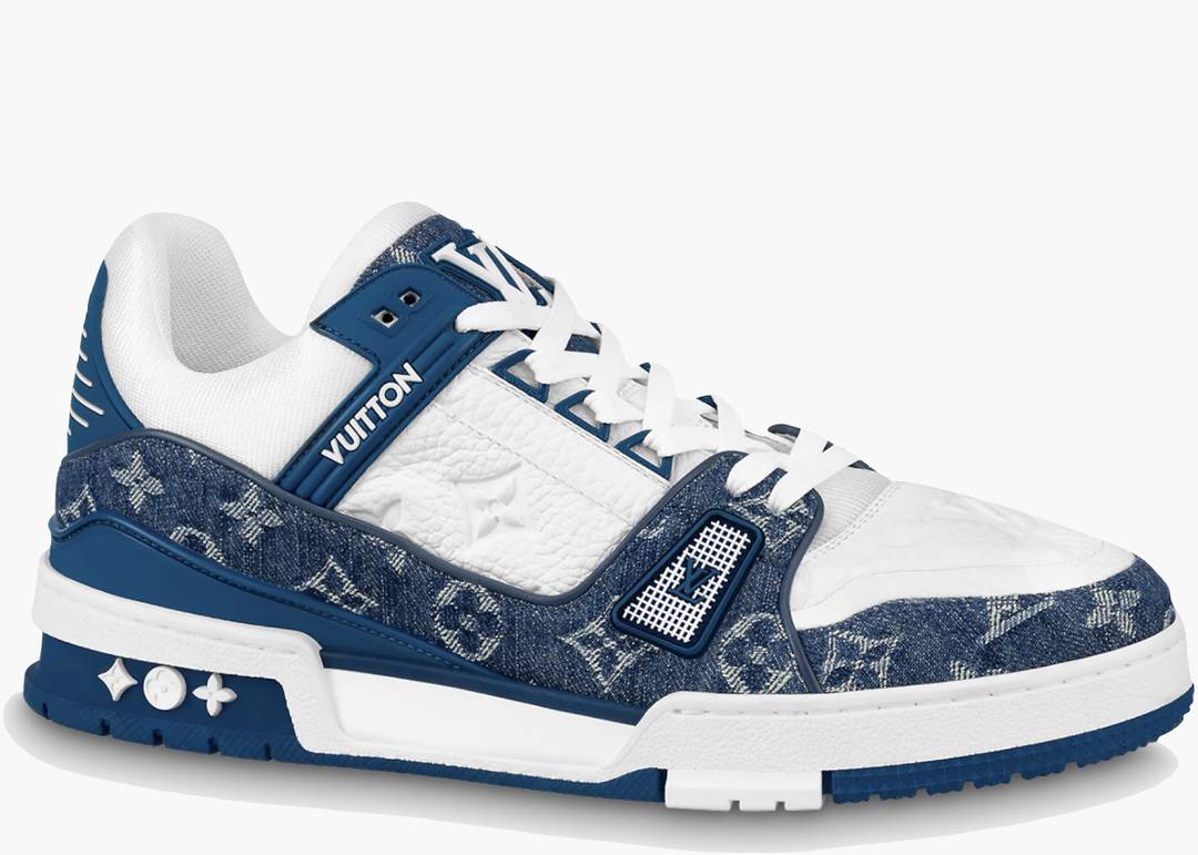 Louis Vuitton Trainer Monogram Denim White Blue